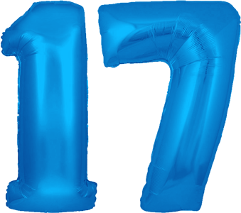 17th birthday helium balloons