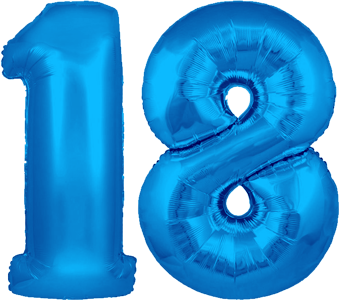 34″ Giant Blue No. 18 Balloon
