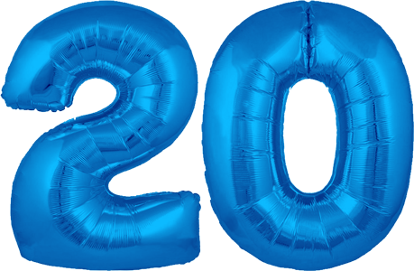 34″ Giant Blue No. 20 Balloon