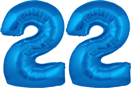 34″ Giant Blue No. 22 Balloon