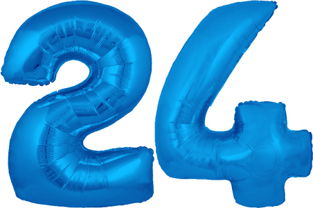 34″ Giant Blue No. 24 Balloon
