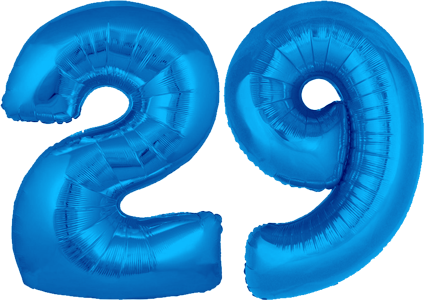 34″ Giant Blue No. 29 Balloon