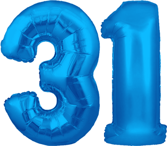 34″ Giant Blue No. 31 Balloon