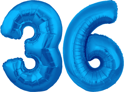34″ Giant Blue No. 36 Balloon