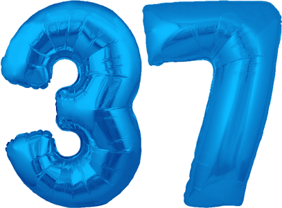 34″ Giant Blue No. 37 Balloon