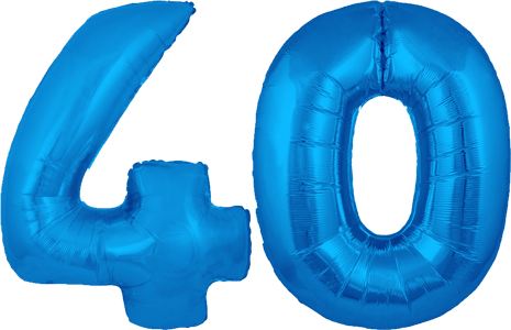 34″ Giant Blue No. 40 Balloon