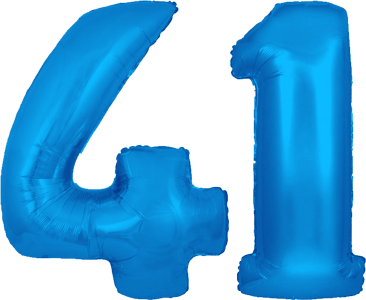 34″ Giant Blue No. 41 Balloon