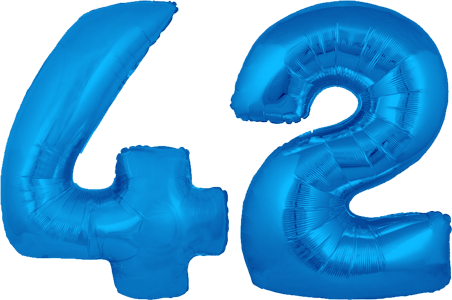 34″ Giant Blue No. 42 Balloon
