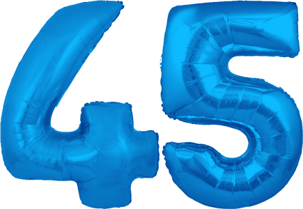 34″ Giant Blue No. 45 Balloon