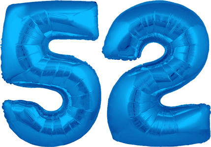 34″ Giant Blue No. 52 Balloon