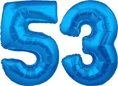 34″ Giant Blue No. 53 Balloon