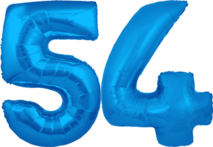 34″ Giant Blue No. 54 Balloon