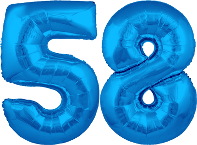 34″ Giant Blue No. 58 Balloon