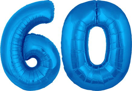34″ Giant Blue No. 60 Balloon