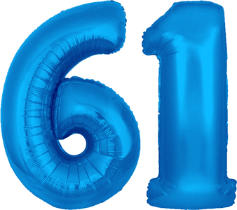 34″ Giant Blue No. 61 Balloon