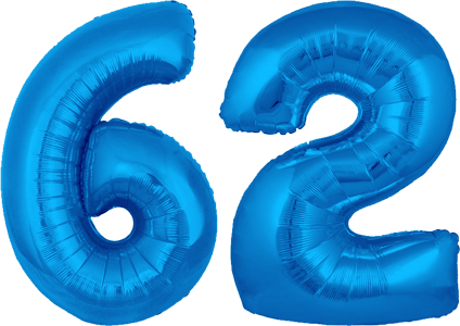 34″ Giant Blue No. 62 Balloon