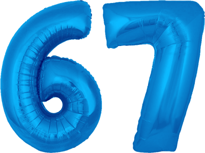 34″ Giant Blue No. 67 Balloon
