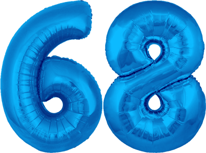 34″ Giant Blue No. 68 Balloon