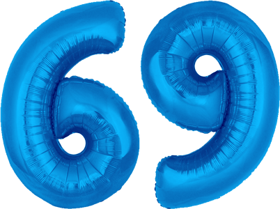 34″ Giant Blue No. 69 Balloon