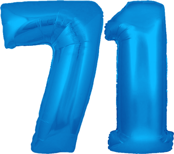 34″ Giant Blue No. 71 Balloon