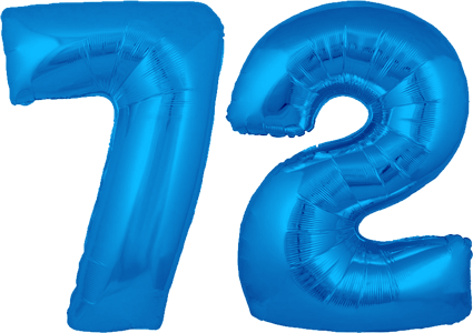34″ Giant Blue No. 72 Balloon