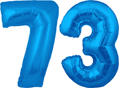 34″ Giant Blue No. 73 Balloon