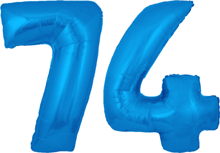 34″ Giant Blue No. 74 Balloon