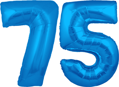 34″ Giant Blue No. 75 Balloon