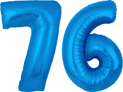34″ Giant Blue No. 76 Balloon