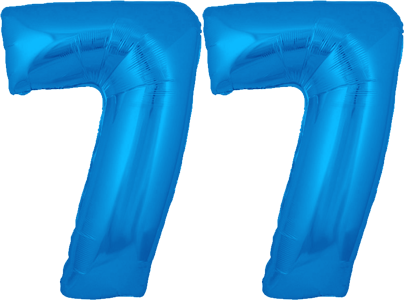 34″ Giant Blue No. 77 Balloon