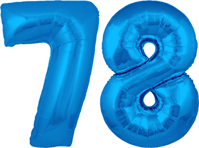 34″ Giant Blue No. 78 Balloon