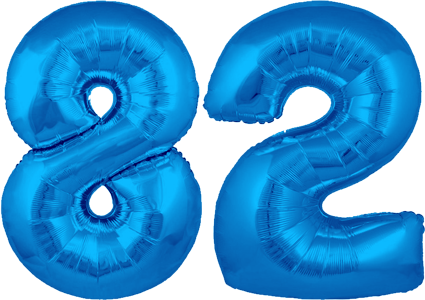 34″ Giant Blue No. 82 Balloon