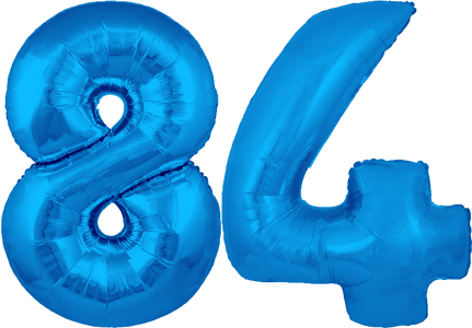 34″ Giant Blue No. 84 Balloon
