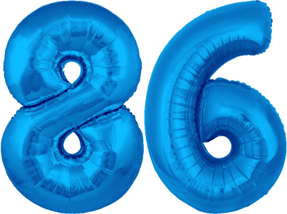 34″ Giant Blue No. 86 Balloon