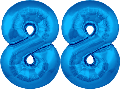 34″ Giant Blue No. 88 Balloon