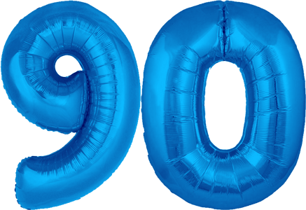 34″ Giant Blue No. 90 Balloon