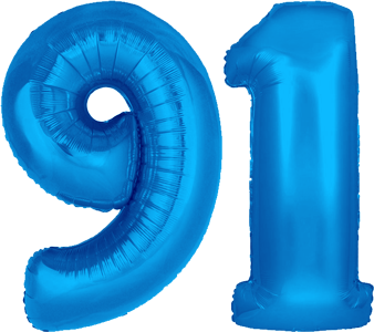 34″ Giant Blue No. 91 Balloon
