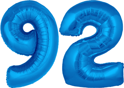 34″ Giant Blue No. 92 Balloon