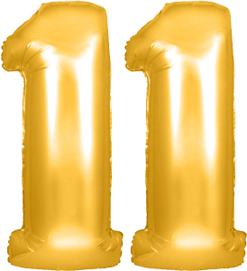 34″ Giant Gold No. 11 Balloon