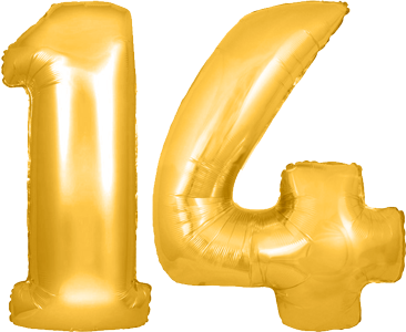 34″ Giant Gold No. 14 Balloon