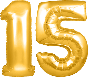 34″ Giant Gold No. 15 Balloon