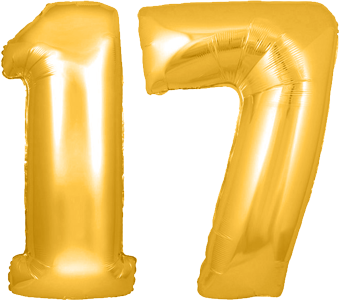 34″ Giant Gold No. 17 Balloon