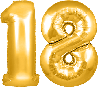 34″ Giant Gold No. 18 Balloon