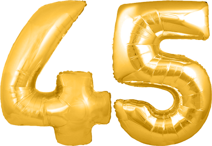 34″ Giant Gold No. 45 Balloon