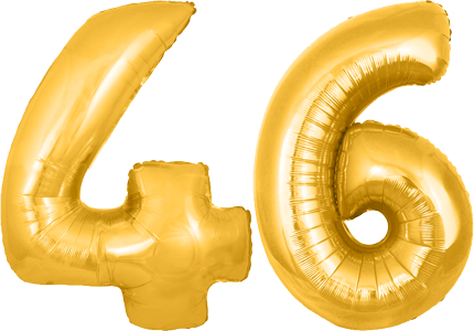 34″ Giant Gold No. 46 Balloon