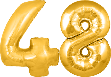 34″ Giant Gold No. 48 Balloon