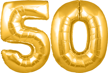 34″ Giant Gold No. 50 Balloon