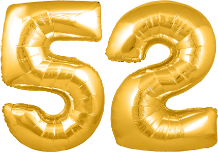 34″ Giant Gold No. 52 Balloon