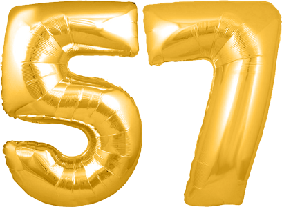 34″ Giant Gold No. 57 Balloon