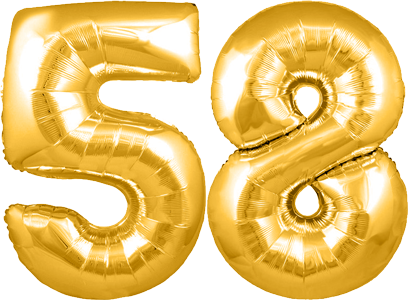 58th birthday helium balloons